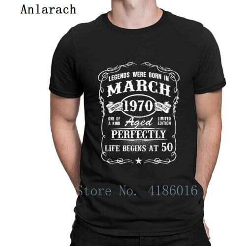 50th Birthday Gift Shirt Born March 1970 T Shirt Cotton Summer Style Cool O-Neck Design Building Cool Fitness Shirt