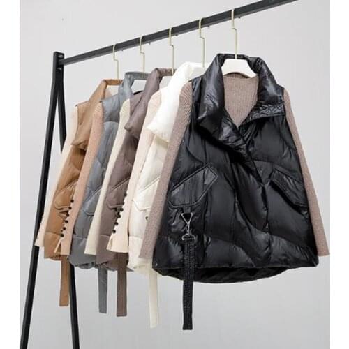 SEDUTMO Winter Fashion Thin Duck Down Vest Women Oversize Pocket Waistcoat Autumn Puffer Jacket Slim Basic Parkas ED1668