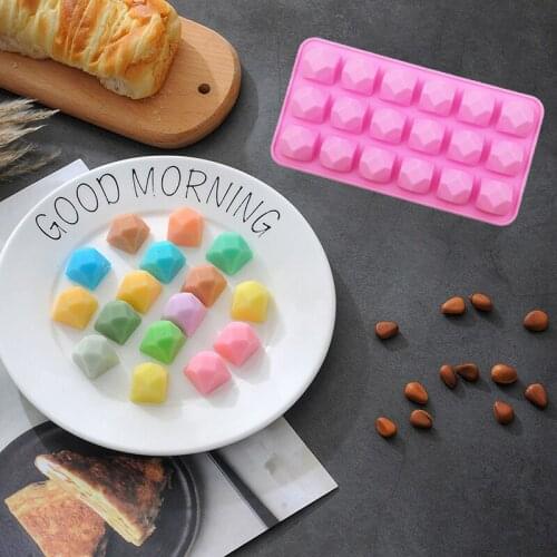 1Pc Silicone Chocolate Molds Diamond Shaped For Baking Ice Cube Make Candy Cake Pudding Bakeware Decorations Cake Moulds DIY