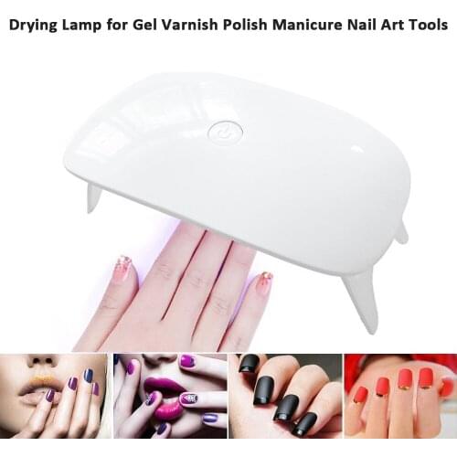 Nail Dryer USB Cable LED UV Gel Polish Varnish Curing Manicure Lamp Portable 6W Mini Nail Lamp Machine for Home Drying