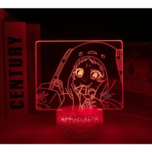 Kakegurui Compulsive Gambler Anime Runa Yomozuki 3D LED Lamp White Base for Bedroom Decorative Night Light Kids Gift Manga Light