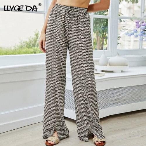Loose Wide Leg Womens Pants High Waist Lace Up Pant For Women 2021 Summer Autumn Female Office Lady Casual Fashion Pants