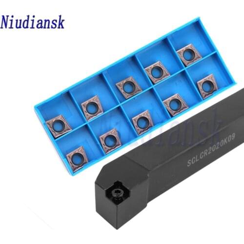 SCLCR1212H09 SCLCR1616H09 External Tool Holder SCLCR2020K09 SCLCR2525M09 SCLCL 10pcs CCMT09T3 Carbide Insert CNC Lathe Tool Suit