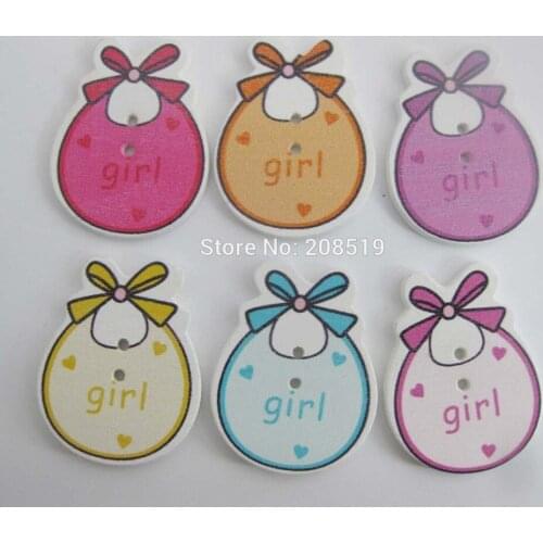 WBNWWV 100pcs Assorted colors wood button children Girls clothes sewing buttons garment accessories