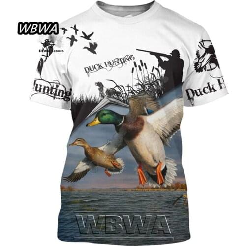 WBWA Animal Hunter Duck Hunting Camo Dog 3D Printed women for men Summer Casual Tees Short Sleeve T-shirts style-36