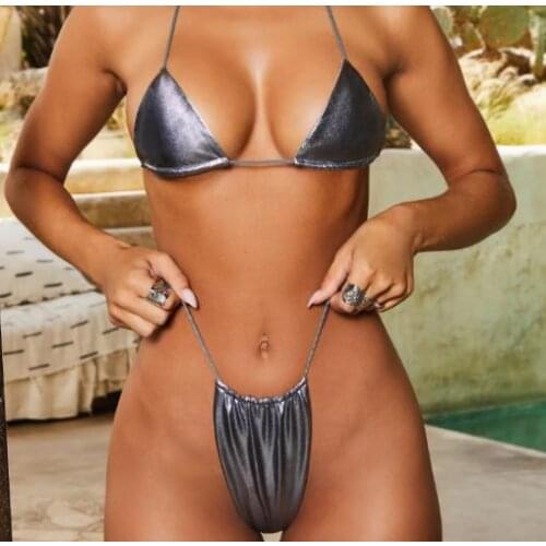 Womens Hot Sexy Swimwear Bikini Set Rose Gold Swimsuit Bikinis Push Up Swimwears Beach Bathing Suit S-L