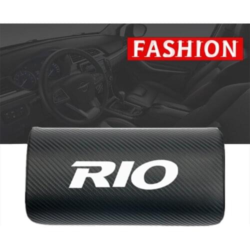 1pcs car neck pillows both side pu leather single headrest case for For Kia RIO 2017 2018 Accessories Car Styling