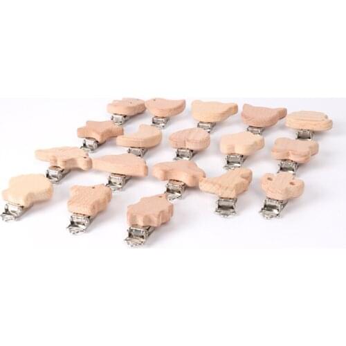 25PCS Baby Pacifier Clip Metal Wooden Pacifier Clip Can Hold Beads Pacifier Feeding Care Accessories