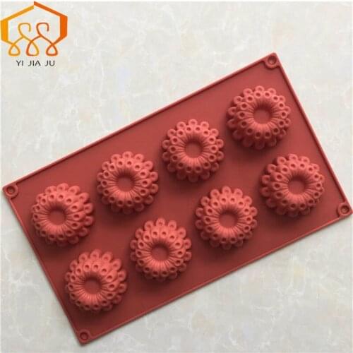 6 Holes Diy Round Muffin Cup Puncakes Biscuit Pans Silicone Cake Mold Handmade Soap Mold Non Stick Tray Bakeware Baking Tools