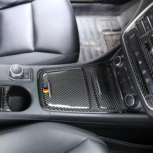 For Mercedes Benz A GLA CLA Class W176 X156 C117 Car Center Control Panel Cigarette Lighter / Storage Box Carbon Fiber Cover