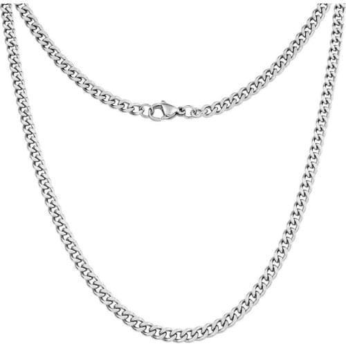 Hip Hop 3mm Thin Cuban Curb Link Mens Miami Stainless Steel Chain Necklace Cuban Link Chain