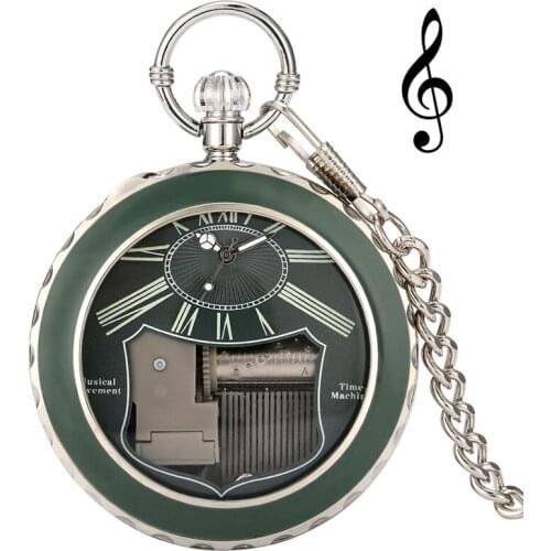 Antique Manually Musical Pocket Watch Playing Song Swan Lake Quartz Analog Clock for Men Women Pendant Watches FOB Chain Reloj