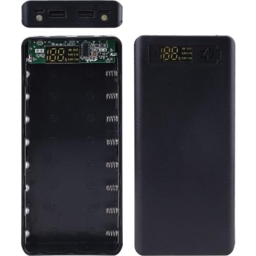 LCD Display DIY 8x18650 Battery Case Power Bank Shell Portable External Box without Battery Powerbank Protector