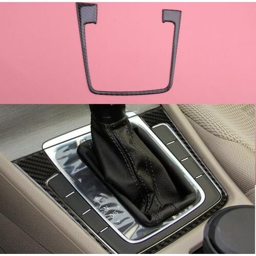 Black Carbon Fiber Console Gear Shift Panel Cover Trim Fit for VW Golf MK7 VII 2013 2014 2015 2016 2017 LHD