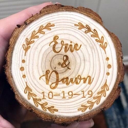 Personalized Wood Wedding Ring Box, Custom Wedding Ring Bearer Box,Rustic Engraved Ring Holder,Engagement I Do Box