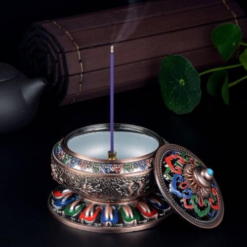 Incense Holder for Sticks Metal Incense Burner Bowl Ash Catcher Home Decoration Vintage Retro Chinese Incense Burner Censer