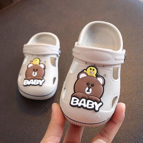 2021 summer new childrens hole shoes boys cartoon non-slip soft bottom beach shoes girls baby sandals