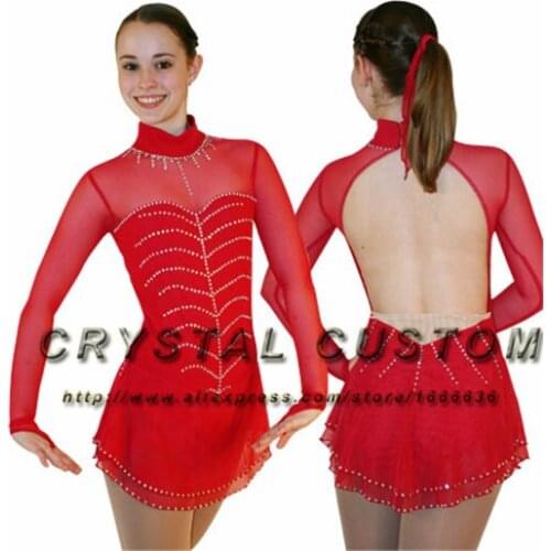 Custom Ice Figure Skating Dress For Kids Fashion New Brand Competition Figure Skating Dresses Crystal DR3644