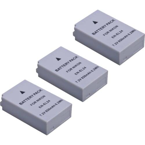 Durapro 3 PC 850mAh EN-EL24 EN EL24 ENEL24 Rechargeable Camera Battery For Nikon 1 J5 1J5 DL18-50 DL24-85 Digital Cameras