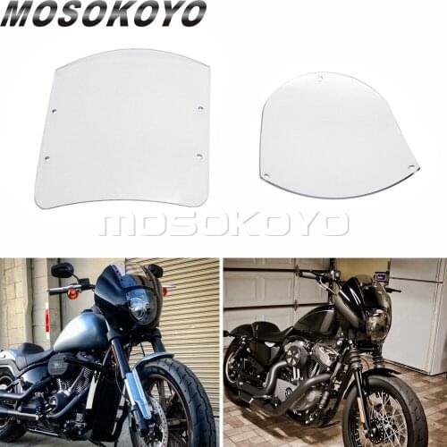 Replacement Windscreen Motorcycle Clear Windshield For Harley XL1200 Dyna Quarter Fairing Wind Screen Iron 883 XL883N 09-17 FXR