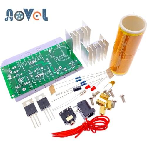 Tesla Coil DIY Electronic Kit Parts Magic Props 15W MINI Music Loudspeaker Production 3.5mm Socket DC 15-24V 2A