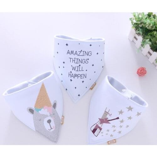Cotton Infant Burp Cloths Cartoon Saliva Towel Bandana Bibs Baby Babador Feeding Smock Baby Eating Accessory Soft Baby Stuff