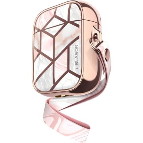 I-Blason Cosmo Case Designed For Airpods, 360 Degree Protective Stylish Marble Case Cover Compatiable with AirPods 1st/2nd
