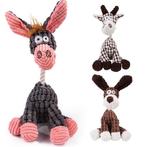 Dog Toys Stuffed Donkey Squeaking Pet Toy Cute Plush Puzzle Interactive Toy For Dogs Cat Chew Squeaker Squeaky Pet Toy