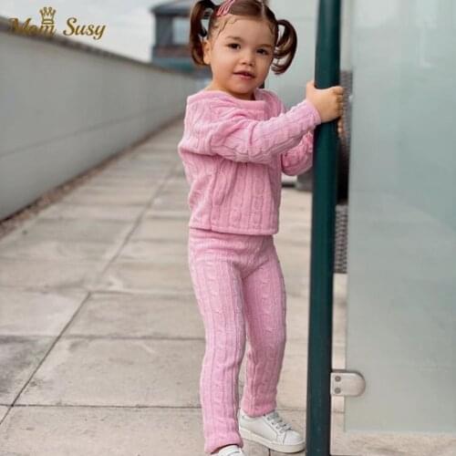 Newborn Baby Girl Boy Clothes Set Knitted Sweater+Pant 2PCS Infant Toddler Kid Sweater Set Winter Spring Fall Baby Clothes 0-10Y