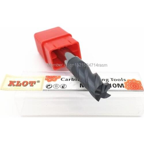KLOT HRC55 TiCN Coated Solid Carbide End Mill 6.5 7 7.5 8mm 4-Flute CNC