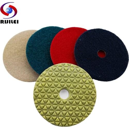 RIJILEI 7Pcs/Lot 100mm Dry Polishing Pad 4 Inch Marble Polishing Pads Diamond Polishing Pads Use for Floor Granite DPD01