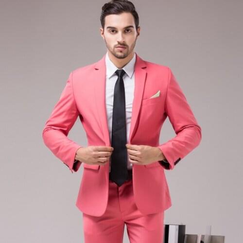 Jacket+Pant 2Pieces Gentleman European and American Style 2021 New Men Business Slim Suits Wedding Dress Smoking Mans 906
