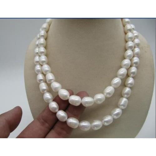HOT 2017 AAA 11-13MM SOUTH SEA WHITE PEARL NECKLACE 35'925silver Gold Clasp