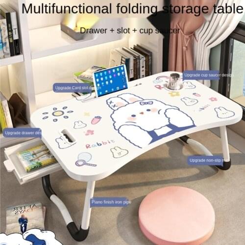 On Bed Small Table Foldable Student Small Table Board Desk Computer Lazy Study Dormitory Bed Table Desk Cute