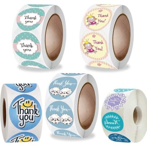 Cute Animals 100-500pcs Thank You Stickers Labels Party Decor Thank You Sticker for Cookie Candy Bag Small Business Gift Package