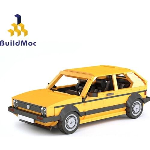 New MOC Town Yellow Golf Mini High-Tech Car Model Building Blocks Assembly Idea Vehicle Toy Boy Sports Car For Children Kid Gift