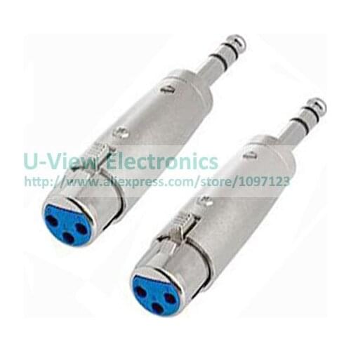 NCHTEK Microphone XLR 3Pin Female to 6.35MM Stereo Male MIC Plug Connector Adapter/Free Shipping/4PCS
