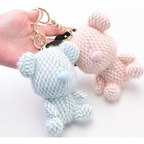New 0405/10cm plush teddy bear doll mobile phone accessory bag keychain car key soft toys small gifts boyfriends girlfriends
