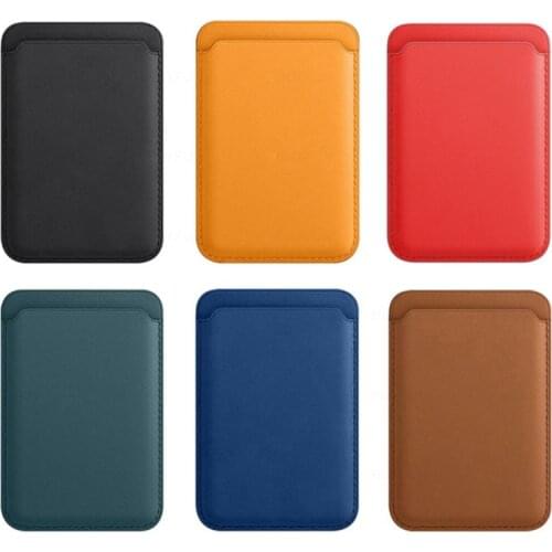 Fashion Card Bag Leather Card Holder Phone Safe Case For iPhone 12 Back Wallet Magnetic Card Holder For iPhone 12 ProMax 12 Mini