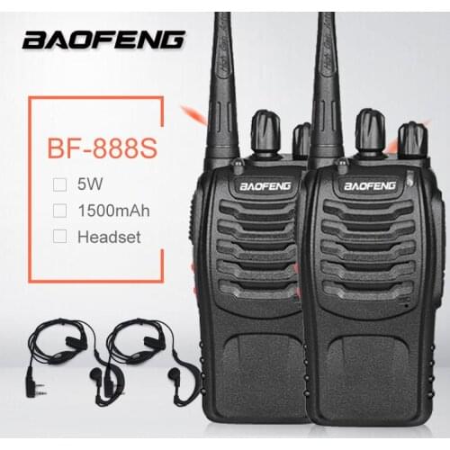 BAOFENG BF-888S PTT Walkie Talkie rádio UHF Portable CB Radio Station Button Interphone BF 888S Ham Transceiver Radio рация dmr