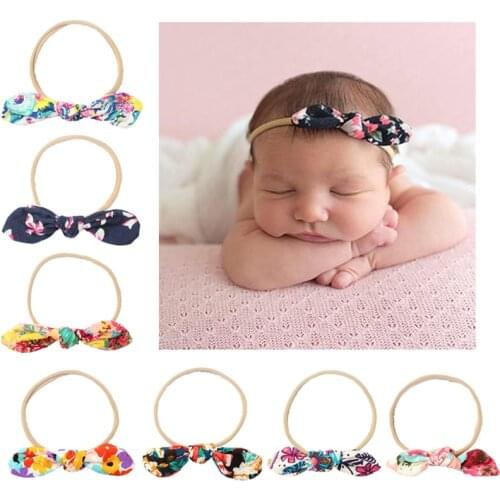 Baby elastic hair headband girls hair bow head band for infant newborn bows Colorful Wrap Hairband