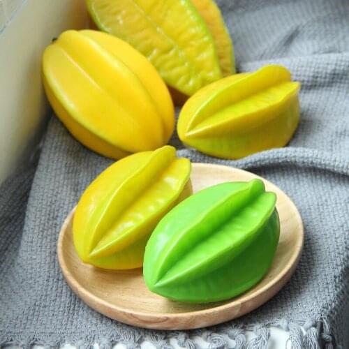 Festive Party Supplies Artificial Decorations Fruits Plastic Simulation Carambola Model Photography Decoration Props 5pc/lot