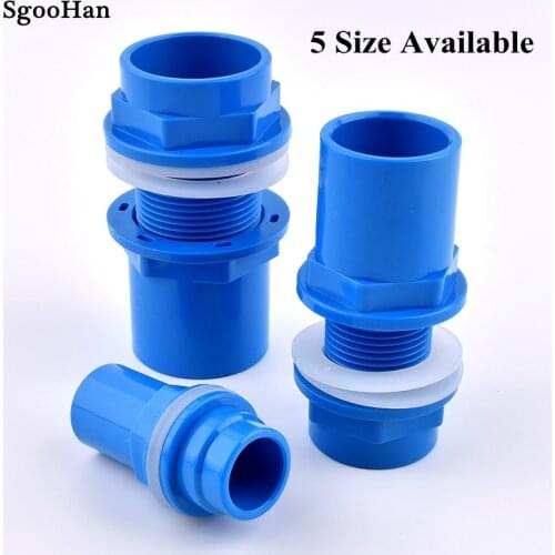 I.D 20~50mm PVC Pipe Water Inlet Outlet Parts Aquarium Fish Tank Joint Home Garden DIY Overflow Thread Water Tank Tube Connector
