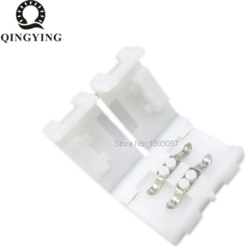 50 pcs 8mm 2 pin Quick LED Strip Connectors Free Soldering for 3528 LED Strip Light Connecting