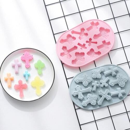 Retro Cross Silicone Mold Chocolate Candy Fondant Cake Decorating Tools Ice Cube DIY Baking Mould Soap Tray Decoration 2021 New