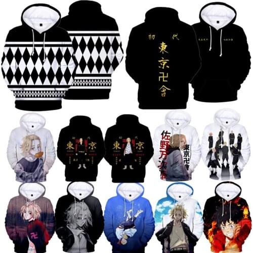 Japan Tokyo Revengers 3D Anime Hoodie Cosplay Men Teen Streetwears Pullovers Sweatshirt Long Sleeve Funny Tops Fashion New 2021