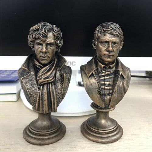 [VIP] 2Pcs/lot 16cm Benedict Cumberbatch Watson Sherlock resin figure statue Collection model home decor desk decoration gift
