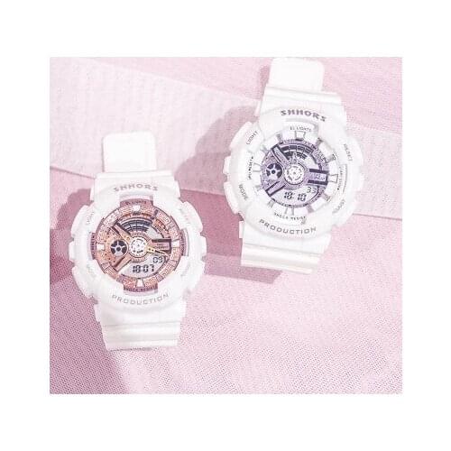 Hot Sell SHHORS Brand Sports Watches Dual Display Analog Digital LED Quartz Wristwatches Waterproof Watches wholesale