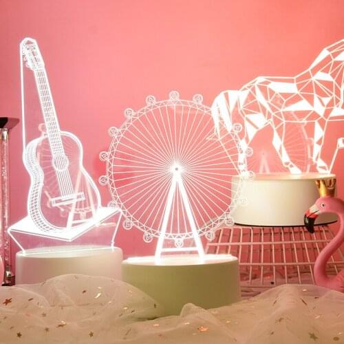 Castle Ferris wheel LED RGB Night Light 3 Color Change Desk Light Action Figures Boys Girls Christmas Toys