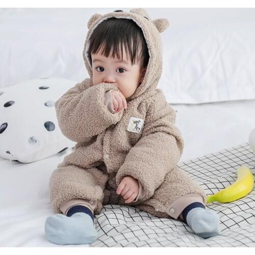 2019 Newborn Baby Winter Hoodie Clothes Polyester Infant Baby Girls Climbing New Spring Outwear Rompers 3m-12m Boy Jumpsuit